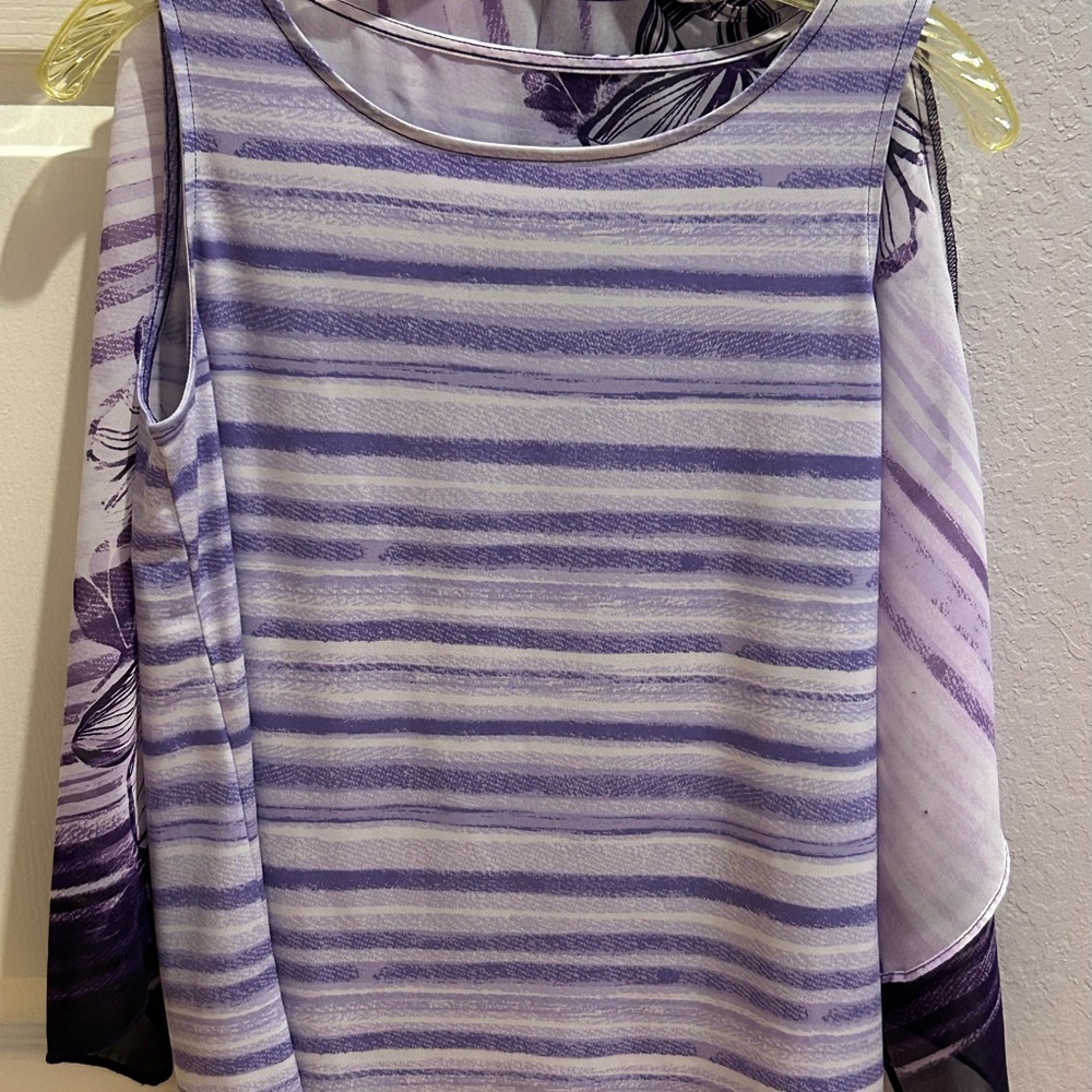 ⭐️Chico's Easywear Size 0 Kimono Style Top and Tank Purple - Picture 4 of 6